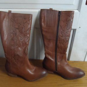 ROAN Women’s Ellia Western Boots Tan Burnished Leather-size 7.5